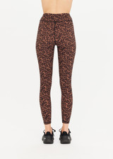 THE UPSIDE Biarritz 25inch Midi Pant in Leopard print is a recycled mid-rise 25inch length legging with a soft folded waistband.