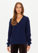 SEYMOUR KNIT SWEATER in NAVY | The UPSIDE