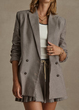 THE UPSIDE women's woven-check Riches Sports Jacket, made with organic cotton elastane blend fabrication, is a double-breasted sports blazer featuring flap pockets, an internal pocket and shoulder pads.