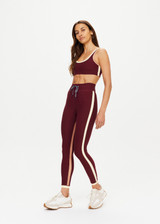 THE UPSIDE women's maroon Trail Harley Scoop Neck Bra is made from soft, breathable fabric and features a soft elasticated underbust with removable cups.