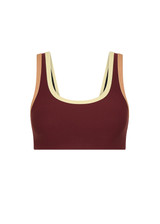 THE UPSIDE women's maroon Trail Harley Scoop Neck Bra is made from soft, breathable fabric and features a soft elasticated underbust with removable cups.