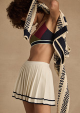 CADIZ PLEATED KNIT SKIRT in CREME | The UPSIDE