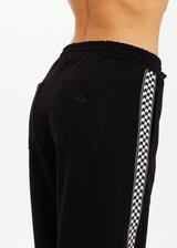 THE UPSIDE women's black Moto Roma Pant features an elasticated waist in lenzing fabrication with invisible hems and drawcord. The perfect travel pants.
