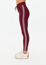 THE UPSIDE women's merlot Oxford 25 Inch Legging is designed for a mid rise supportive fit and features elastic drawcord through waist. Made for pilates.