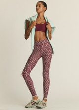 THE UPSIDE women's floral Firefly 25 Inch Legging is designed for a mid rise supportive fit in a breathable recycled super soft fabric. Made for pilates.