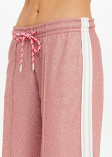 THE UPSIDE women's pink Galaxia Loretta Pant is designed for a mid to low rise straight leg fit and features elasticated waistband, drawcord and side seam pockets. Made for lifestyle.