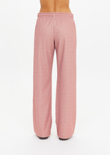 THE UPSIDE women's pink Galaxia Loretta Pant is designed for a mid to low rise straight leg fit and features elasticated waistband, drawcord and side seam pockets. Made for lifestyle.
