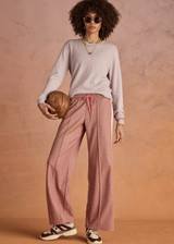 THE UPSIDE women's pink Galaxia Loretta Pant is designed for a mid to low rise straight leg fit and features elasticated waistband, drawcord and side seam pockets. Made for lifestyle.