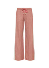 THE UPSIDE women's pink Galaxia Loretta Pant is designed for a mid to low rise straight leg fit and features elasticated waistband, drawcord and side seam pockets. Made for lifestyle.