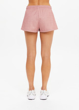 THE UPSIDE women's pink Galaxia Marcella Short is designed for a mid to low rise fit and features elasticated waistband and drawcord with side seam pockets. Made for lifestyle.