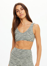 THE UPSIDE women's green Reversible Isaac Bra is designed for a soft & supportive fit in a recycled fabric and features a V neckline. Made for yoga & pilates.