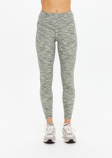 THE UPSIDE women's green Reversible 25inch Legging is designed for a soft & supportive fit in a recycled fabric and features embroidered arrow logo on back. Made for yoga & pilates.