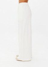 THE UPSIDE women's cream recycled cotton Soho Tokio Wide Leg Pant is designed for a relaxed fit and features an elasticated waistband and front pockets. Made for everyday leisure.