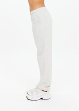 THE UPSIDE women's grey Harrison Track Pant is a mid to low rise fit and features a slim elasticated waistband, side pockets and an embroidered arrow logo on back. Perfect for travelling or everyday.