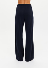 THE UPSIDE women's black Empire Marnie Wide Leg Pant is high-waisted and features a elasticated waistband with drawcord and side pockets. Made for lifestyle.