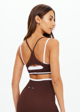 THE UPSIDE women's brown Form Seamless Anita Bra is designed for a firm & supportive fit and features a double layer with white underlayer. Made for yoga & pilates.