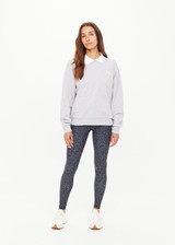 THE UPSIDE women's grey organic cotton Pascal Collared Crew is designed for a relaxed fit and features embroidered logo on front chest. Perfect for everyday wear.