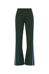 THE UPSIDE women’s green Lenzing viscose Maneki Petra Flare features hem splits and contrast knitted tape down the side seams. Made for lifestyle.
