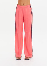 THE UPSIDE women's pink Voila Marnie Wide Leg Pant is a true-to-size fit in a soft suiting fabrication and features an elasticated waistband and pockets. The perfect travel or everyday piece.