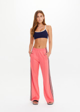 THE UPSIDE women's pink Voila Marnie Wide Leg Pant is a true-to-size fit in a soft suiting fabrication and features an elasticated waistband and pockets. The perfect travel or everyday piece.