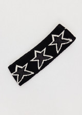 THE UPSIDE women's black organic cotton Superstar Knitted Headband is designed to sit close to the head for warmth or under your helmet. Designed for Aprs-ski and winter wear.