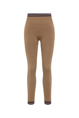 THE UPSIDE women’s recycled mocha Form Seamless 25In Legging offers a supportive fit with a soft ribbed waistband and moisture control. Made for yoga and pilates.