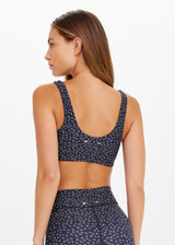 THE UPSIDE women's recycled supersoft fabric Starlet Harley Scoop Bra is designed for a supportive & comfortable fit and features a scoop neckline in our starlet print. Made for yoga & pilates.