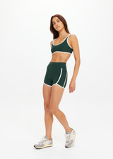 THE UPSIDE women's green Santa Fe Brielle Scoop Bra is soft and supportive with scoop front, low cut-out back, and removable cups. Made for yoga & pilates.