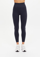 THE UPSIDE women's black Seamless 25inch Midi Pant has a mid-rise waist in rib fabrication. Made for yoga & pilates.