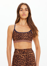 THE UPSIDE women's leopard Malawi Badu Crossback Bra offers soft & supportive fit with a scooped front neckline, crossback straps and removable cups. Made for yoga & pilates.