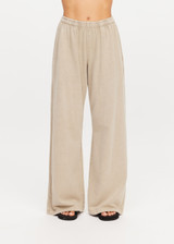 THE UPSIDE women's khaki recycled cotton Soho Tokio Wide Leg Pant is designed for a relaxed fit and features a soft encased elasticated waistband and wide leg. Made for lifestyle.