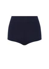 THE UPSIDE women's navy Palais Rib Fox Shortie is designed to be worn under sheer garments and features a folded waistband in a soft ribbed fabrication. Made for lifestyle.