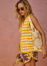 GOLDIE WATSON CROCHET VEST in GOLDEN SAND | The UPSIDE