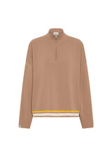 VENETO CARTER KNIT ZIP TOP in MOCHA | The UPSIDE