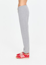 THE UPSIDE women's grey cotton Hit The Road Track Pants are mid-rise with french terry fabrication, a soft elasticated drawcord waistband and cuffs. Made for lifestyle.