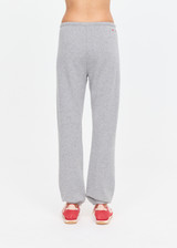 THE UPSIDE women's grey cotton Hit The Road Track Pants are mid-rise with french terry fabrication, a soft elasticated drawcord waistband and cuffs. Made for lifestyle.