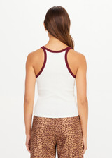 THE UPSIDE women’s cream 100% organic cotton Pipa Rib Tank Top is designed for a true to size fit and features a scoop neckline and racerback silhouette. Made for lifestyle.