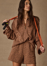 THE UPSIDE women’s leopard organic cotton Javan Jones Quarter Zip Sweat is designed for a regular fit and features dropped shoulders and a quarter zip neckline. Made for lifestyle.