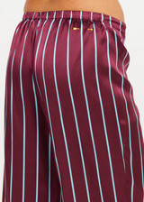 THE UPSIDE women’s stripe 100% silk Capela Charli Drawstring Pant is a low rise straight leg pant and features a soft elastic waistband, side hem splits and drawcord detail. Made for lifestyle.