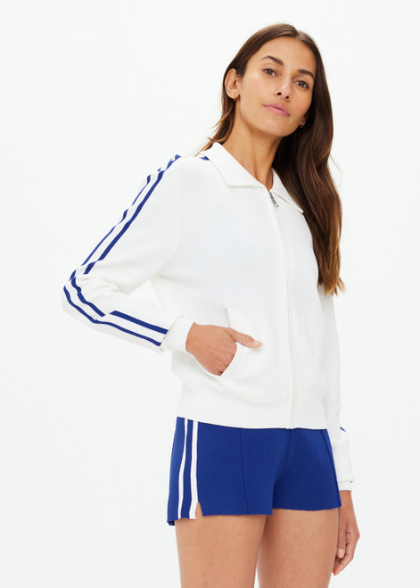 CARNABY PARI ZIP KNIT JACKET in WHITE | The UPSIDE