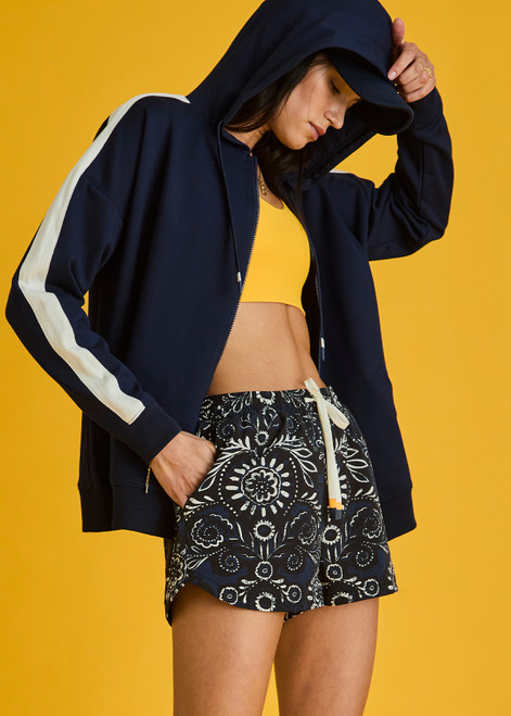 HAMPTONS ALI ZIP UP HOODIE in NAVY | The UPSIDE