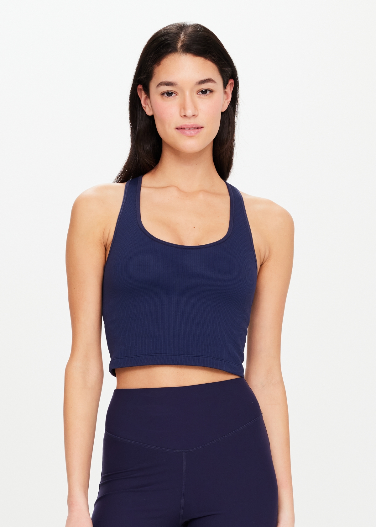 BALANCE SEAMLESS MOLLY CROP in NAVY