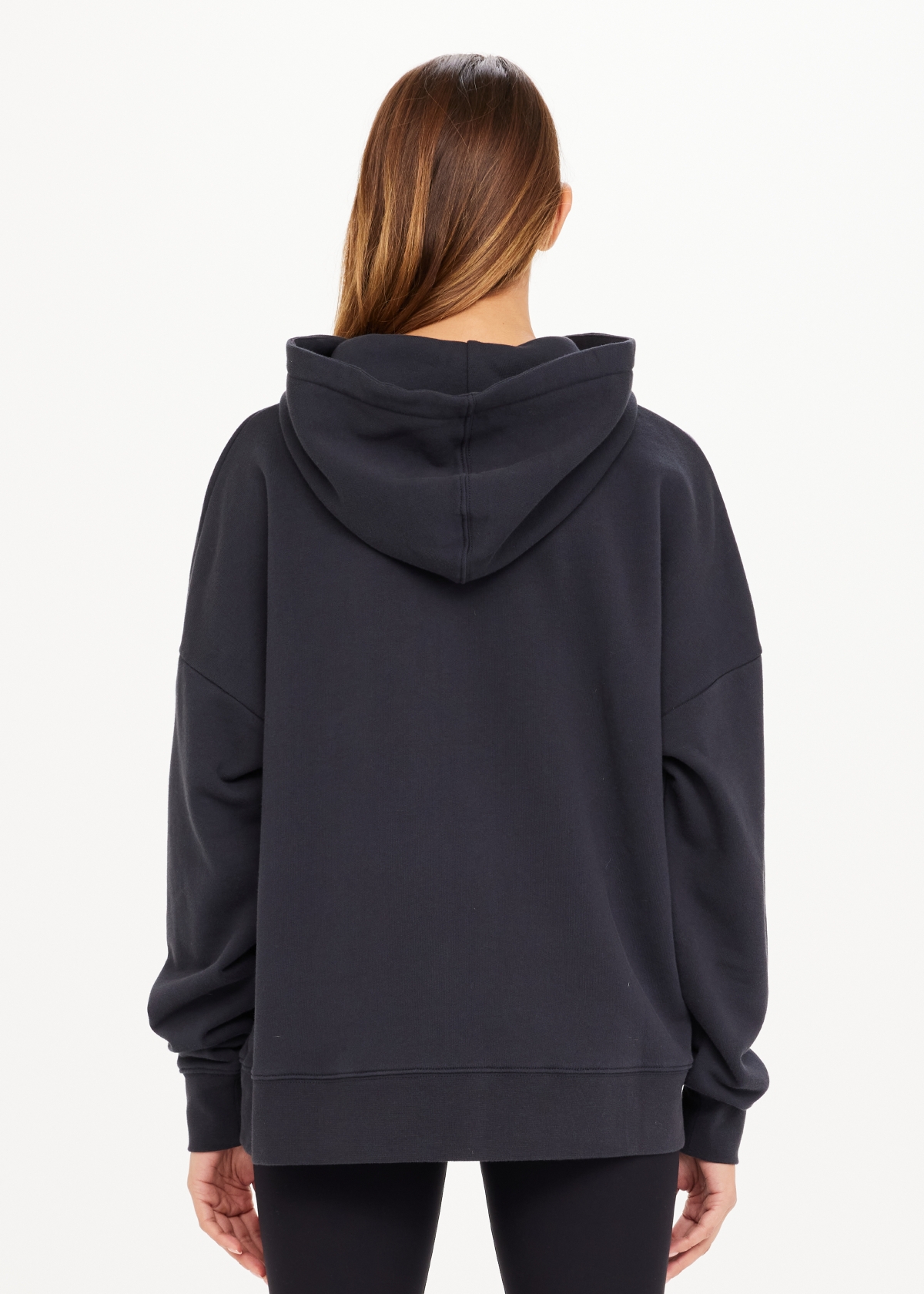 【D.PRIQUE】Curved Hoodie - Washed Black D.PRIQUE】Curved Hoodie - Washed Black