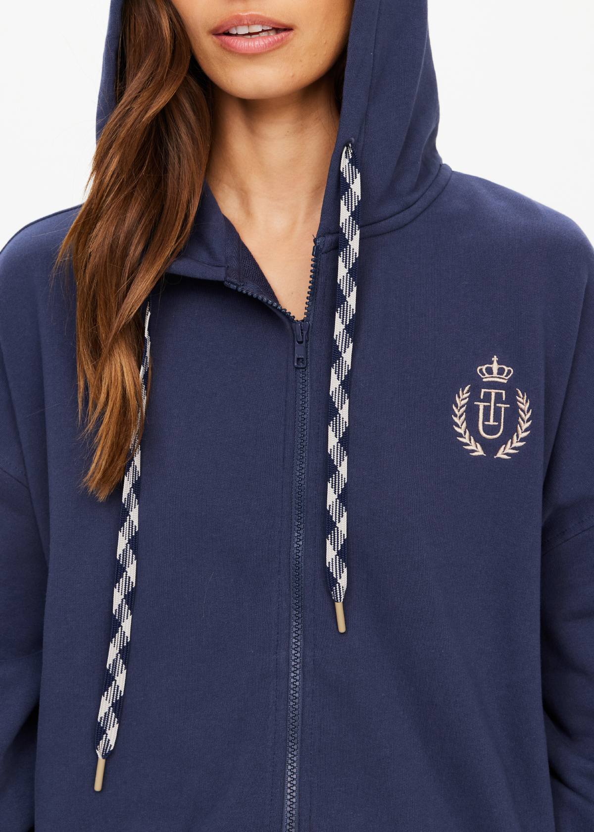 CASCADE JUDE CROP HOODIE in NAVY | The UPSIDE