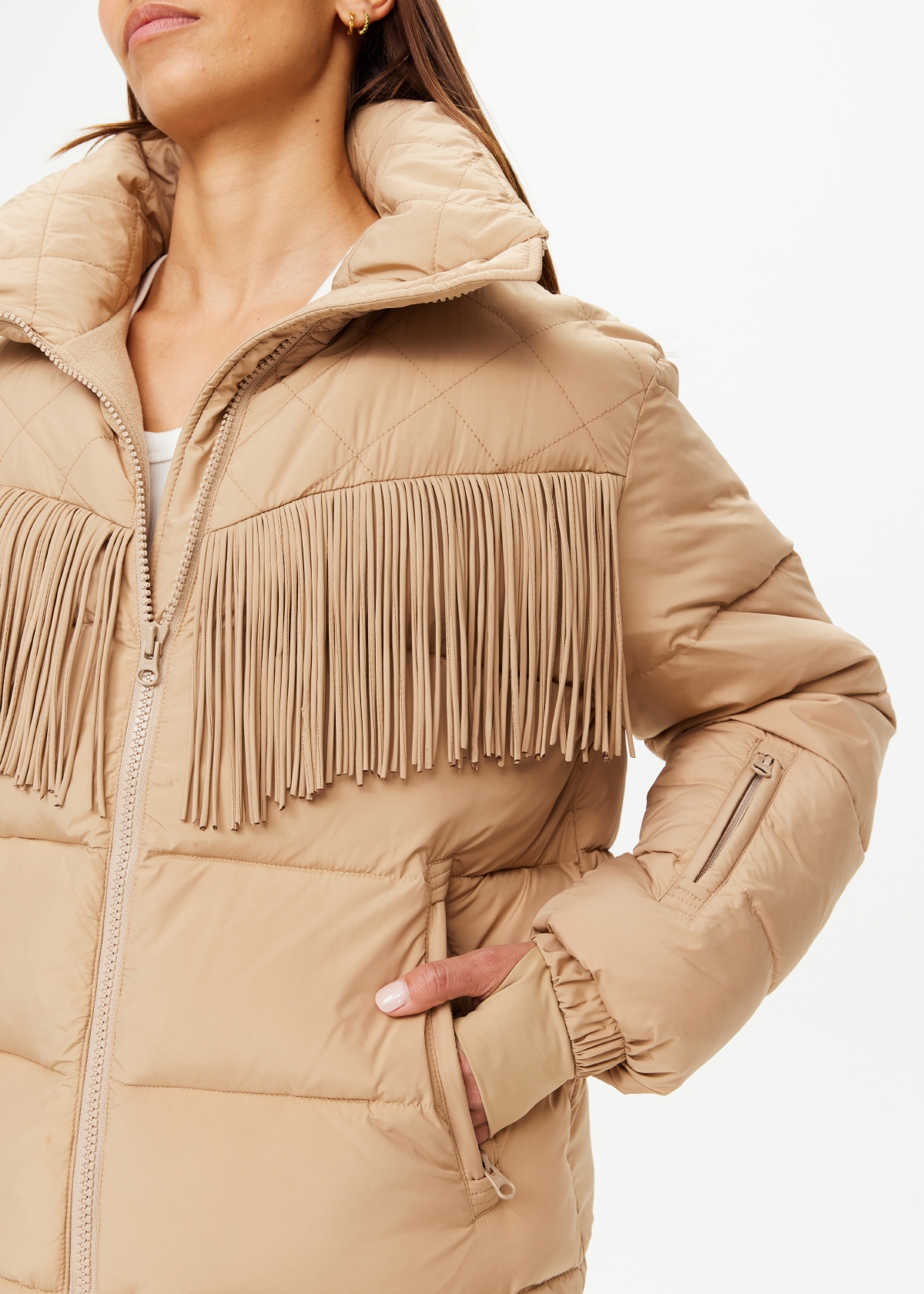 FAIRBANKS FOX PUFFER JACKET in KHAKI | The UPSIDE