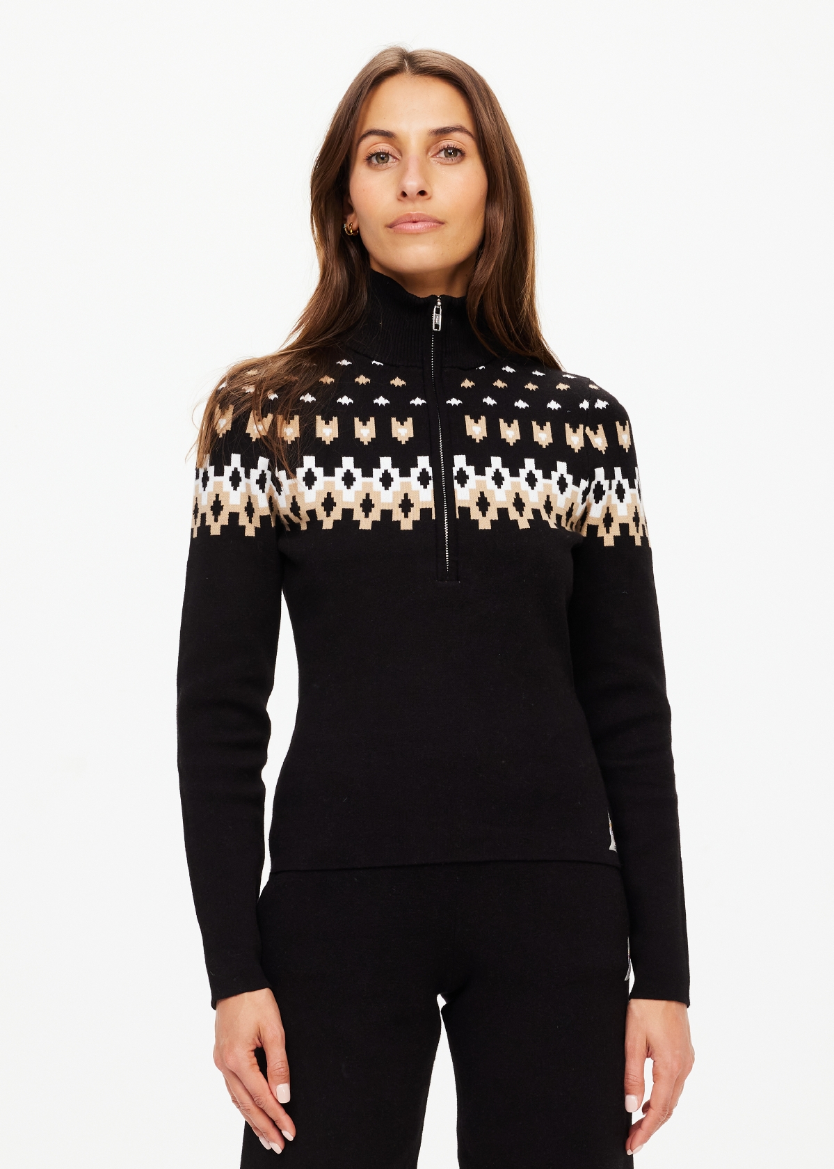 FAIRBANKS BLANCHE HALF ZIP in BLACK | The UPSIDE