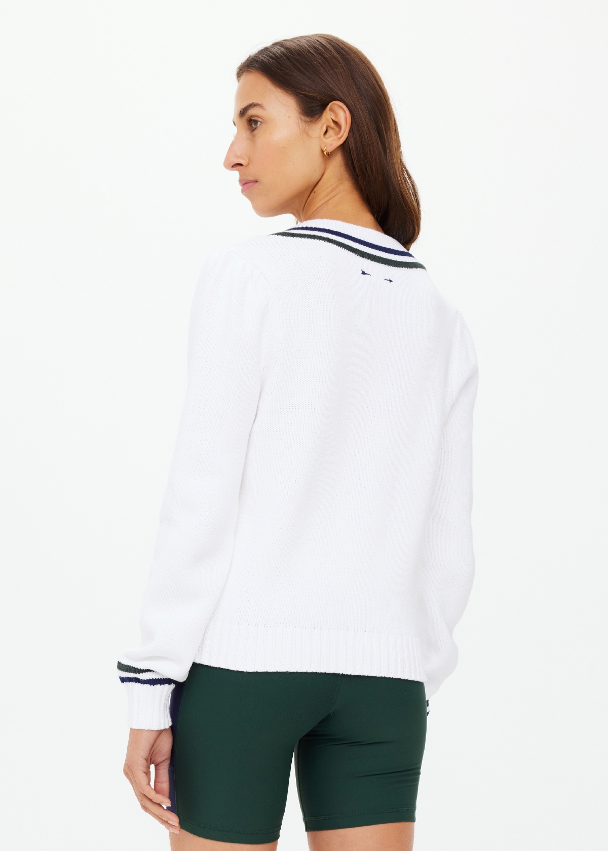 SONNY V NECK KNIT SWEATER in WHITE | The UPSIDE