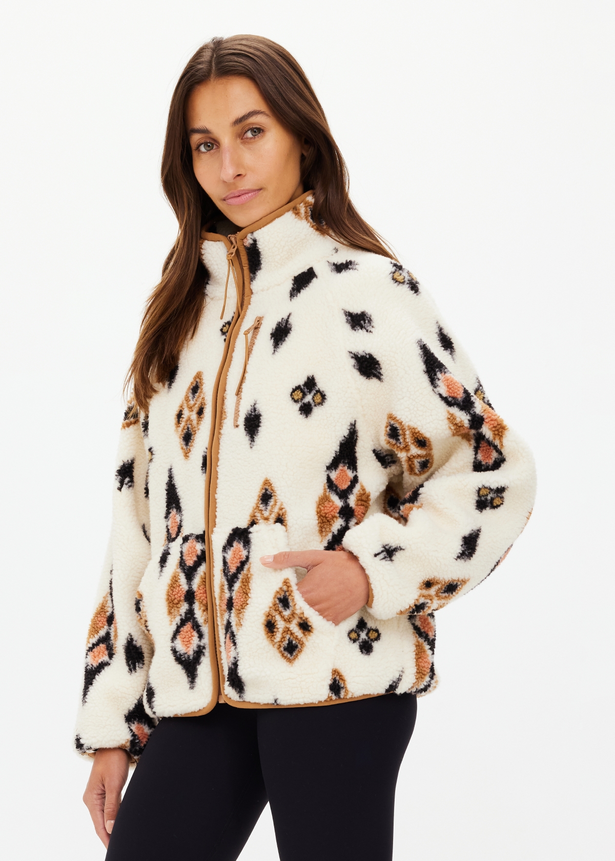 TOTEM HARLOW ZIP THROUGH in CREAM IKAT | The UPSIDE