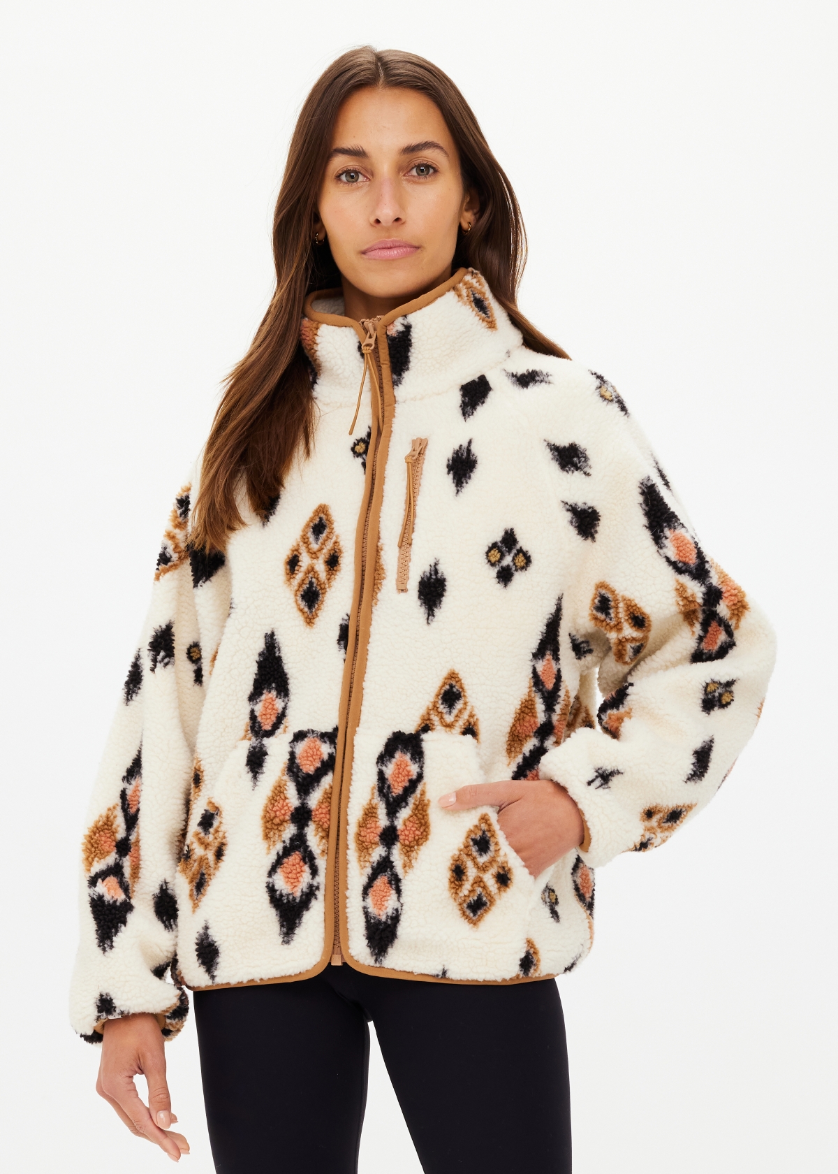 TOTEM HARLOW ZIP THROUGH in CREAM IKAT | The UPSIDE