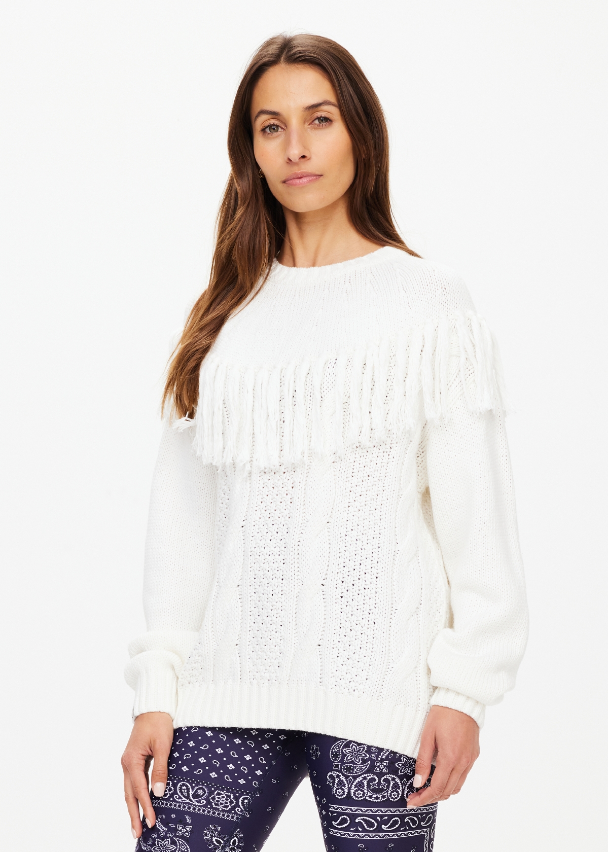 KANSAS TASSEL BOO KNIT SWEATER in NATURAL | The UPSIDE